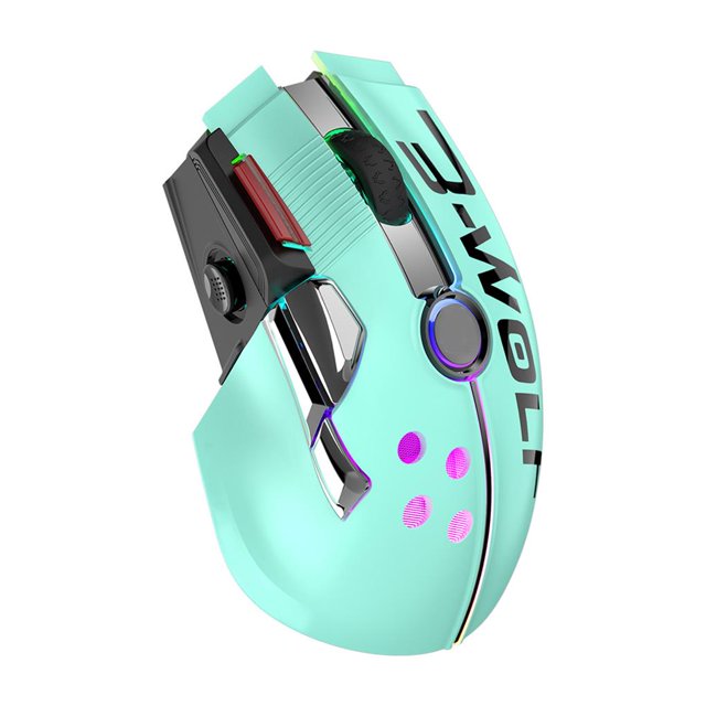 Seitruly Ratón eléctrico inalámbrico de 2,4 GHz con retroiluminación LED de marquesina Juegos de teclado y mouse para computadora Verde