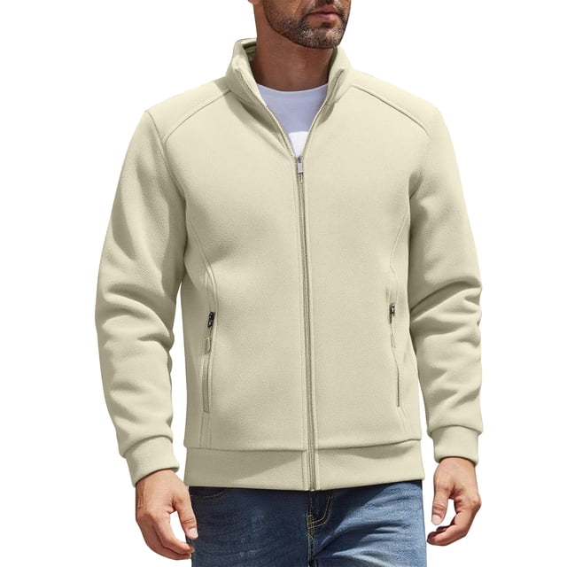 WRKEKC Men's Winter Jacket Wool Blend Long Sleeve Coat with Button and Zipper Closure, Turn-Down Collar, Pockets for Warmth and Wind Protection in Solid Color Army Green 4XL