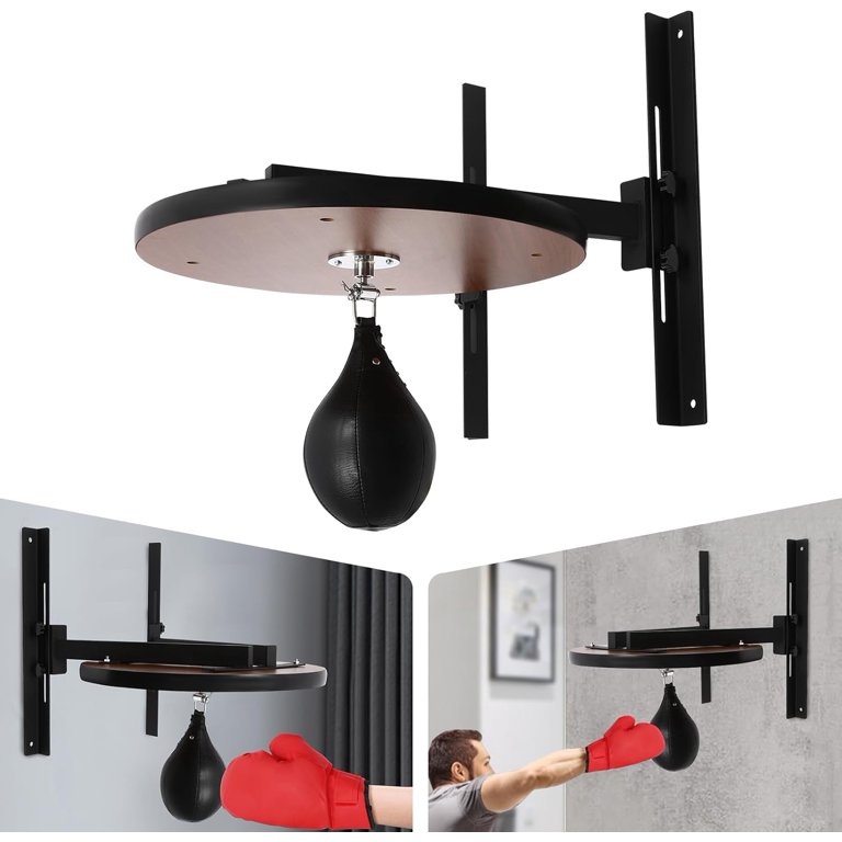 Speed Bag Platform With Adjustable Height - Wall Mounted Boxing Training Set For Home Gyms