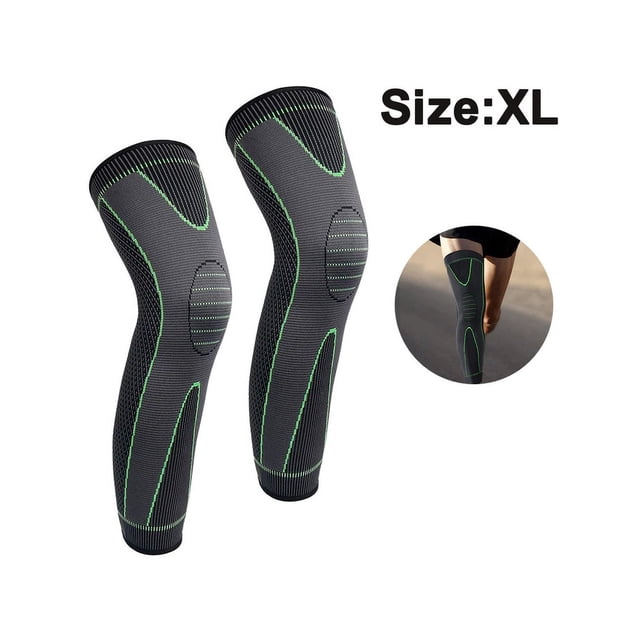 1 par de rodilleras de compresión para piernas completas para mujeres y hombres, rodilleras largas para piernas y pantorrillas con correa antideslizante, para baloncesto, correr, fútbol,