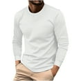 thumbnail image 2 of Men's Slim Fit Basic Round Neck T-Shirt Long Sleeve Solid Color T Shirts Casual Knit Pullover Thermal Brrathable Tops, 2 of 6