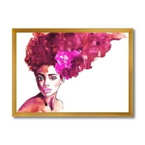 Designart 'Portrait of Afro American Woman VI' Modern Framed Art Print