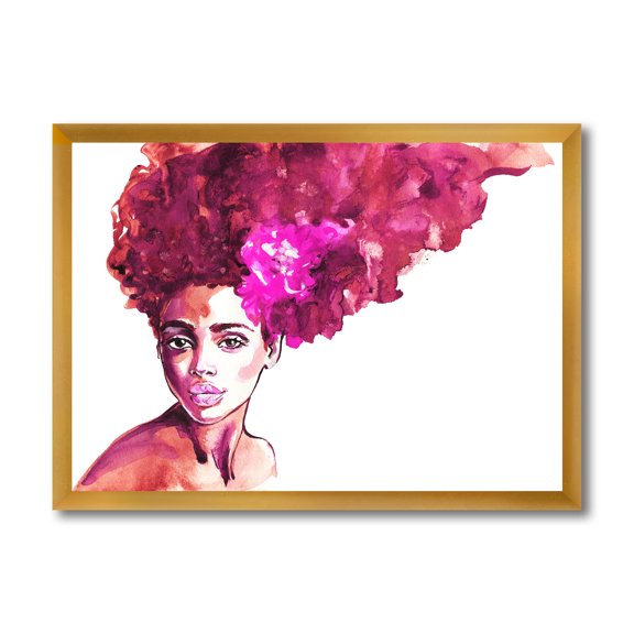 Designart 'Portrait of Afro American Woman VI' Modern Framed Art Print