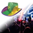 thumbnail image 6 of segolike Sequin Cowboy Hat Mardi Gras Hat Cap Decorative Costume Accessory Western Cowgirl Hat for Nightclub Party Supplies Mardi Gras Embroidery Pattern, 6 of 8