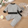 thumbnail image 3 of Gibobby Conjunto de ropa de bebé Bebés recién nacidos niñas primavera otoño Plaid pantalones de manga larga abrigo chaqueta Tops ropa de disfraz(Negro,0-6 Meses), 3 of 5