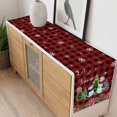 thumbnail image 4 of Red Plaid Christmas Table Runner 60 Inches Long Farmhouse Dress Scarves, Snowman Snowflake Xmas Tree Winter Dining Tablerunner for Coffee Table/Kitchen Island/Party Décor, 13" x 60", 4 of 8