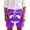 A-Purple, variant on Boys Shorts Elastic Waist Vacation 3D Face Cartoon Relaxed Suitable Casual Trouser High Waisted Shorts