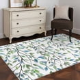 thumbnail image 3 of Area Rugs for Living Room Bedroom, Blue Green Eucalyptus 4'x6' Rug Washable Carpet Runner Indoor Outdoor, Spring Botanical Leaves Weeping Non Slip Accent Floor Mats Rug for Kitchen, Office, 3 of 8