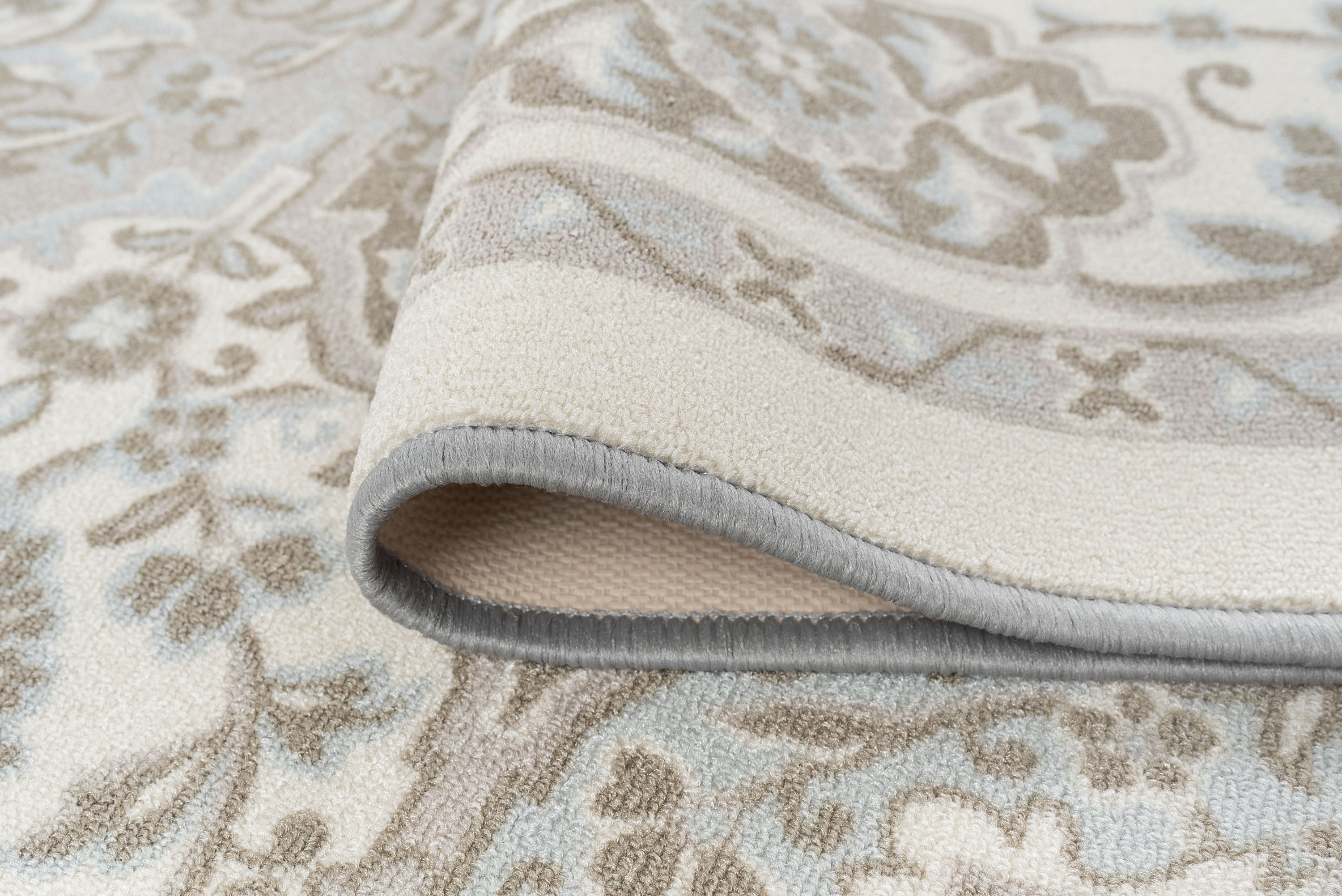 Traditional 8x10 Area Rug (7'10'' x 9'10'') Oriental Taupe, Gray Living Room Easy to Clean