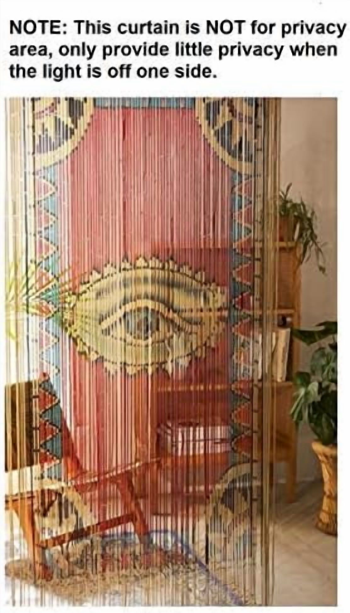 The Eye Bamboo Beaded Curtain for Doorway, Boho Beaded Curtain for Closets, Door Beads Decoration, Bamboo Beads for Doorways 35.5 in x 78 in