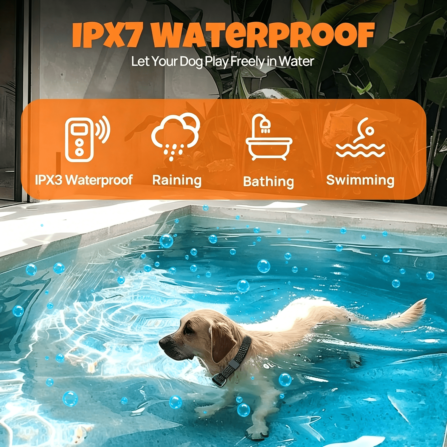 Wireless Dog Fence System，4-in-1 Electric Dog Training Collar with Remote, Bark Control, Status Monitor IPX7 Waterproof Electric Fence for Medium Large Dogs Outdoor Use