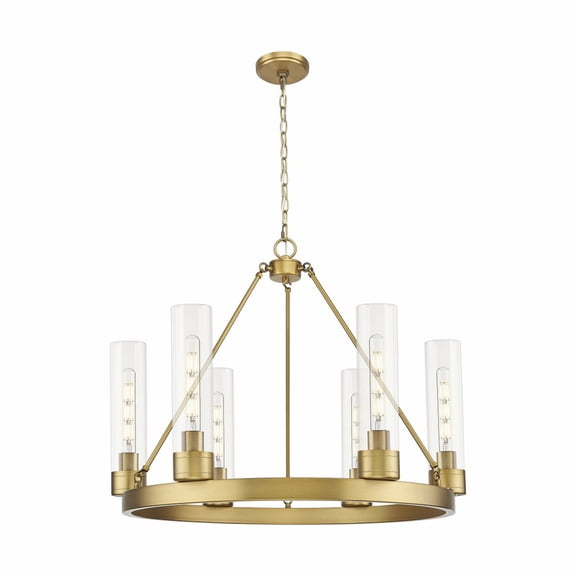 Innovations Lighting - Boreas - 6 Light 11 Inch Shade Chandelier-24 Inch Tall