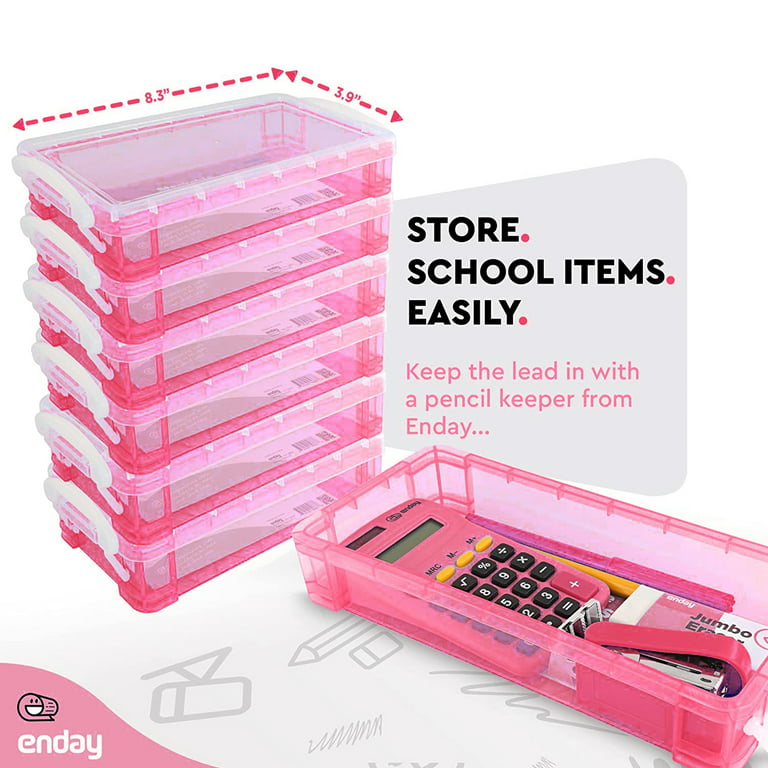 Enday Stackable Pencil Case Large Capacity School Supplies Organizer Pink 8, Size: One Size