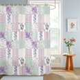 thumbnail image 3 of Patchwork Shower Curtain with Hooks, Rustic Purple Roses Gingham Plaid Stripe Ditsy Dots Water Repellent Shower Curtains for Bathroom Decor Sturdy Shower Curtain, Machine Washable 60x72 Inch, 3 of 9