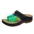 thumbnail image 4 of Zpanxa Slippers for Women Sandals Women Solid Color Summer Flip Flops Thick Heel Slippers Hollow Casual Shoes Flip Flops for Women Black 38, 4 of 8