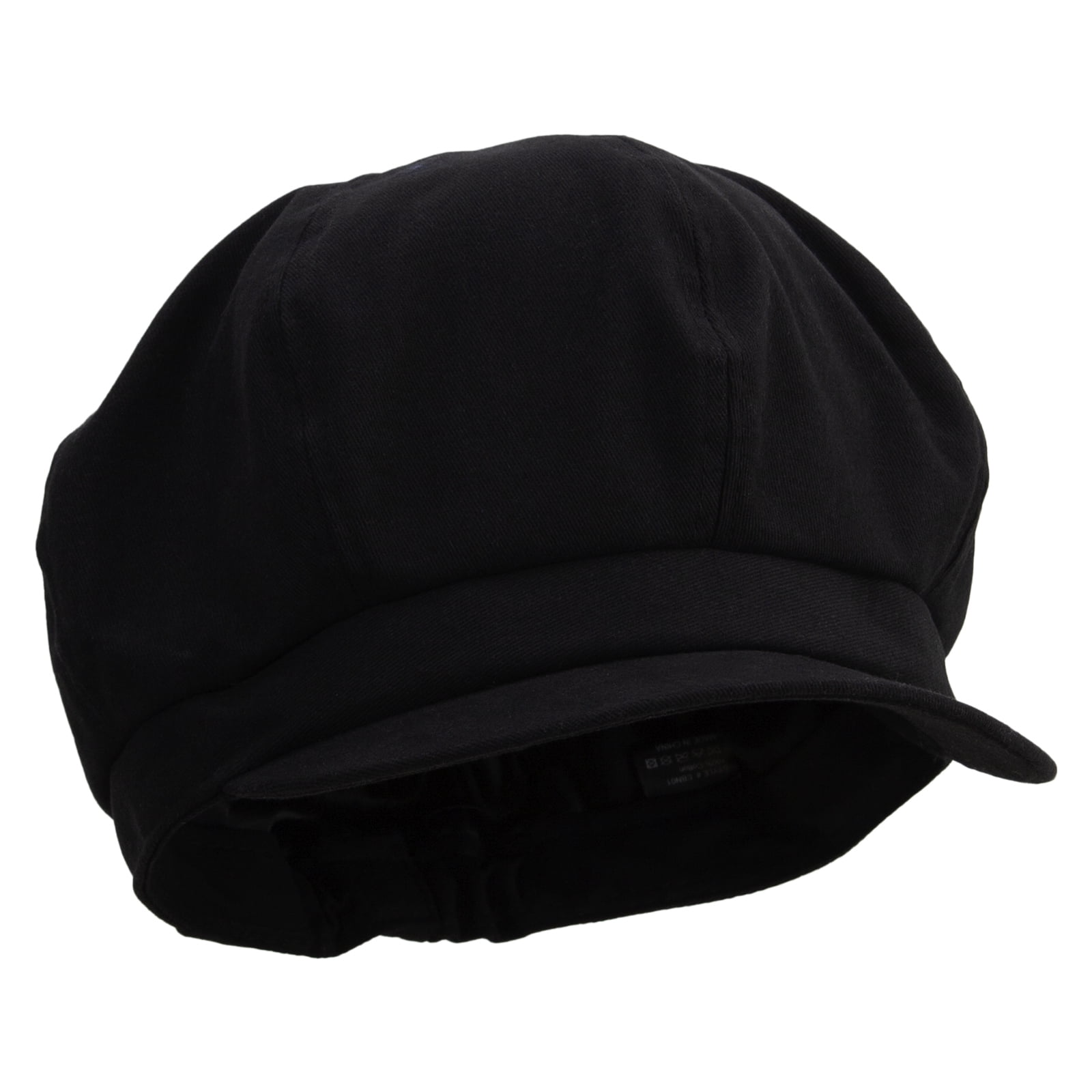 Big Size Cotton Newsboy Hat - Black XL-3XL