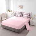 thumbnail image 5 of Homewish Cute Cow Rainbow 7-Piece Twin Bedding Sets For Children Teens Girls,Polka Dots Bedding Comforter Set,Pink Love Heart Print Breathable Sheet Sets,Super Cozy Room Decor,Reversible, 5 of 8