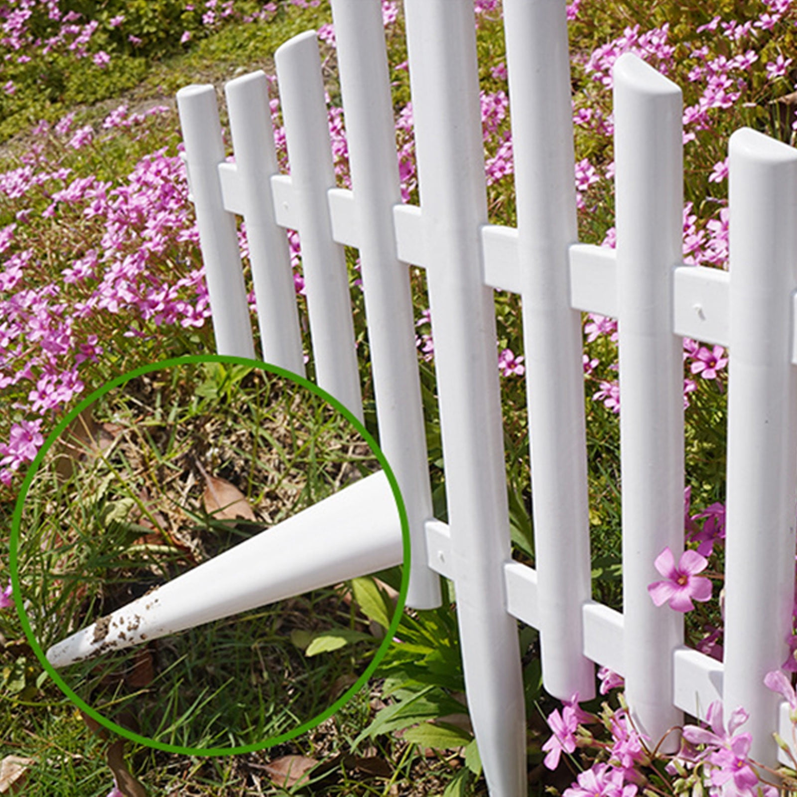 White Plastic Edging Garden Picket Fence - 23.6"x12.6" Decorative Garden Fence, Foldable & Removable Decorative Border, Animal Barrier, Garden Border Fence, Edging Border Decorative Fences