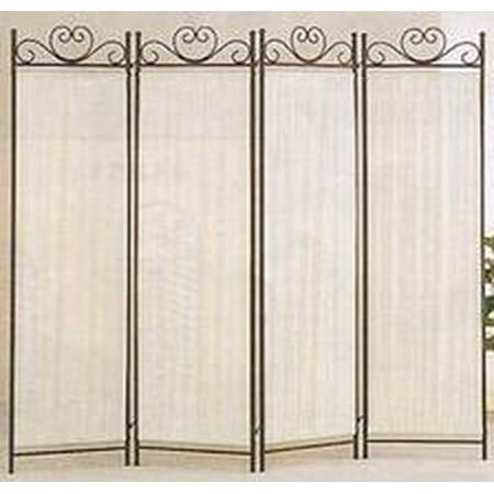 Legacy Decor 4 Panel Room Screen Divider Ivory Linen Fabric And Legacy Decor 4 Panel Room Screen Divider Ivory Linen Fabric And Black Metal Frame