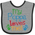 thumbnail image 3 of Inktastic My Poppa Loves Me Boys or Girls Baby Bib, 3 of 4