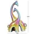 thumbnail image 3 of 9" x 15" Multi Colored Ceramic Giraffe Sculpture with Rainbow Shimmer Finish, by DecMode, 3 of 11