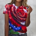 thumbnail image 3 of Camisetas de Manga Corta para la Impresión Del Día de la Independencia Patriótica de las Mujeres, Camisetas Casuales para el Uso Diario, de Fiesta Y de Vacaciones, 3 of 4