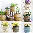 thumbnail image 2 of Handmade Bamboo Storage Baskets Foldable Laundry Straw Wicker Rattan Seagrass Belly Garden Flower Pot Planter Basket Clothes Laundry Baskets (Color : E, Size : 32CM), 2 of 7