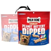 Milk Bone Peanut Buttery Dipped Dog Biscuits with Jif Peanut Butter, 12 oz Bag