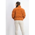 thumbnail image 2 of COLLECTIONB Womens Orange Textured Pocketed Puffer Winter Jacket Coat Juniors S, 2 of 3