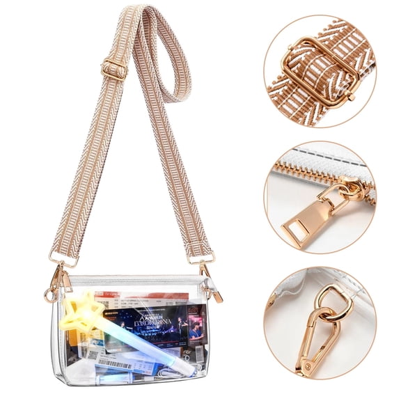 Genreen Clear Purse for Women - Stadium Approved Crossbody Bag, Small Stadium Bag for Concerts & Sports Events