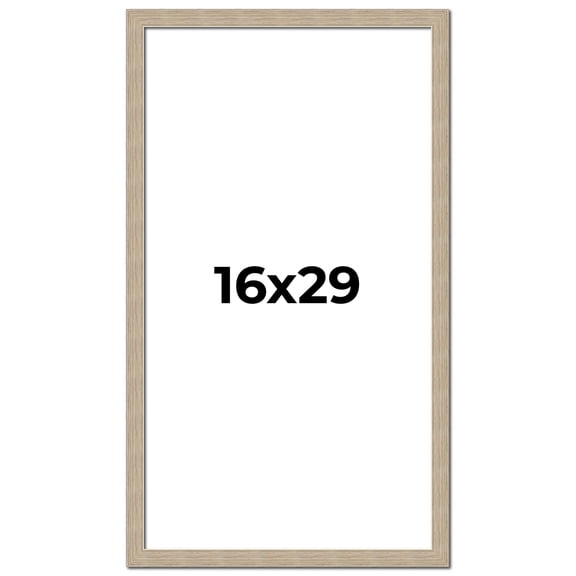 16x29 Frame Grey Solid Wood Picture Frame Width 1 Inches | Interior Frame Depth 0.5 Inches |
