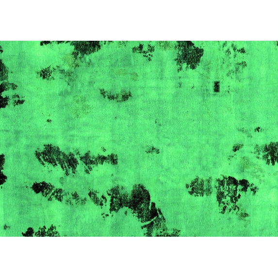 Ahgly Company Indoor Rectangle Abstract Green Modern Area Rugs, 8' x 10'