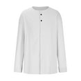 thumbnail image 3 of Haoxianjian Mens Shirts Coof&Y Shirts For Men Men Fashion Casual Solid Button Round-Neck Long Sleeve With Blouses Shirts Mens Long Sleeve Tee Shirts Workout T Shirts, 3 of 5