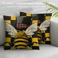 thumbnail image 3 of Chilfamy Throw Pillow Covers Gnome Honeybee Pillow Covers Buffalo Plaid Throw Pillow Covers Farmhouse Cushion Case Seasonal Decoration Bee Day Gifts for Couch Sofa Decor 12x12in, 3 of 5