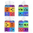 thumbnail image 3 of Rateoe Doodle Faces Emotions Pattern Tissue Box Cover, Modern Square Decorative Leather Facial Paper Case Organizer Holder Dispenser 5X5X5'', 3 of 8