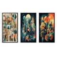 thumbnail image 2 of Designart "Mid Century Innovations Green and Orange II" Modern Midcentury Framed Wall Art Set Of 3 - Green Midcentury Frame Canvas Set For Living Room Decor, 2 of 7