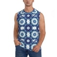 thumbnail image 1 of Fotbe Vintage Blue Men's Camiseta sin Mangas Estampada para Hombres, Playera Casual para Gimnasio, Entrenamiento, Playa-Large, 1 of 7