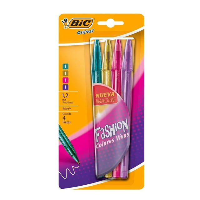 Bolígrafos Bic Cristal Fashion 4 pzas