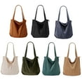 Women Corduroy Tote Bag Zipper Casual Tote's Handbag Big Capacity