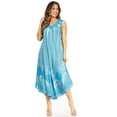 thumbnail image 5 of Sakkas Starlight Fourth Women's Tie Dye Caftan Tank Dress/Cover Up Beach Kaftan - 41-Aqua - One Size, 5 of 5