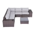 thumbnail image 3 of Living Source International 8-Piece Wicker Sectional Set with Cushions in Brown, 3 of 3