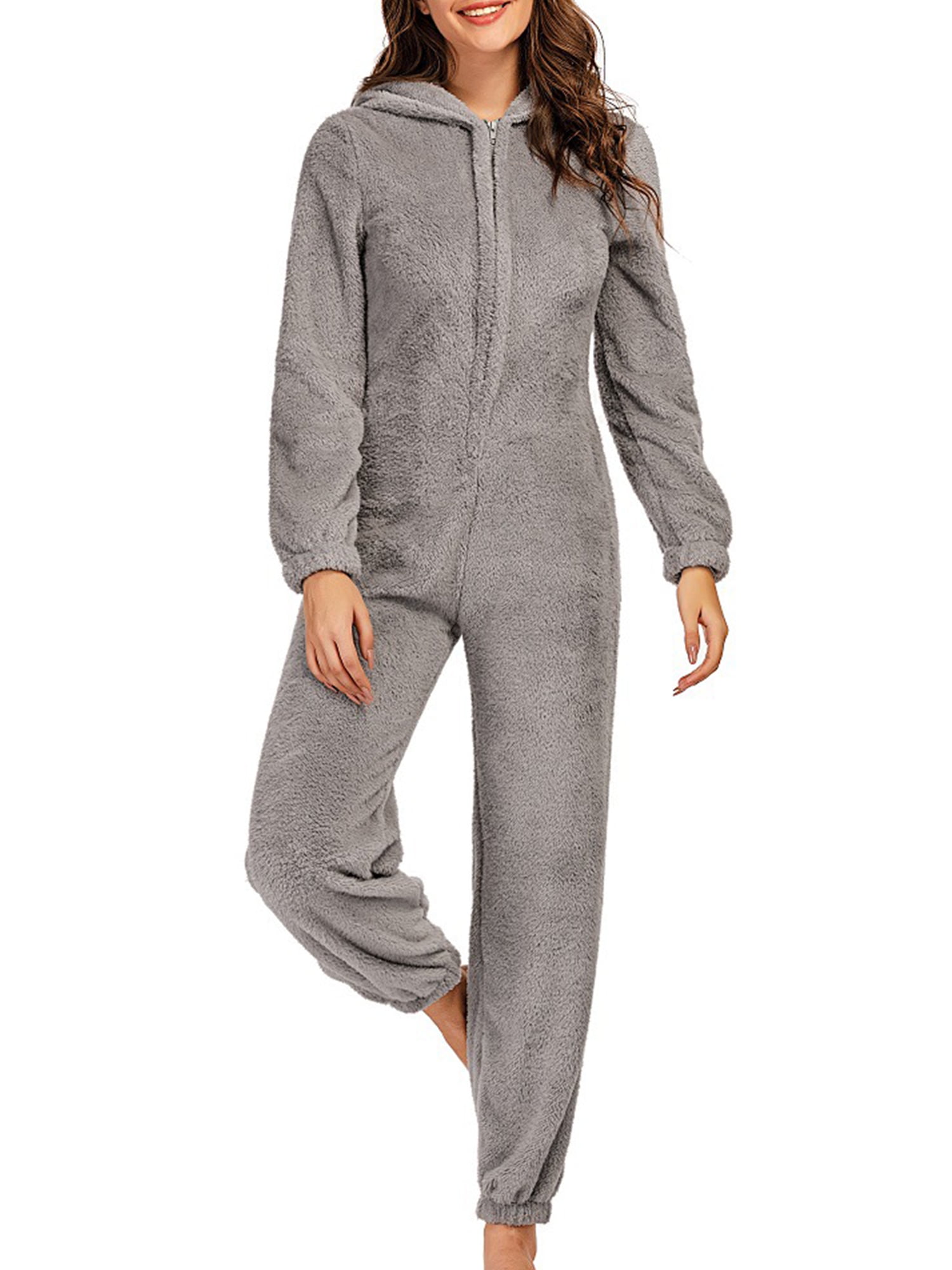 native rand Beukende Niuer Long Sleeve Hooded Onesie for Women Kids Plush Fleece Jumpsuit  Sleepwear Nightwear - Walmart.com