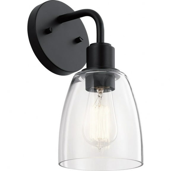 55100BK Kichler Lighting Meller - 1 Light Wall Sconce In Vintage Industrial Style-11.25 Inches Tall and 5.5 Inches Wide-Black Finish