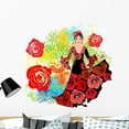 thumbnail image 1 of Flamenco Dancer with Roses Wall Mural by Wallmonkeys Peel and Stick Graphic (36 in W x 34 in H) WM220339, 1 of 4