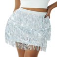 thumbnail image 1 of Jupe à Sequins pour Femmes avec Frange Scintillante Foulard Sexy Boho Ventre à Franges pour Danse Fête Rave, 1 of 6