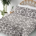 thumbnail image 3 of Ambesonne Grunge Fitted & Flat Sheet with Sham 3 Pcs Set, Circle Motifs Repeating Plot, Twin, Dark Taupe Grey and White, 3 of 5