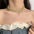 thumbnail image 3 of HAHDAXIA Multi-layered Rhinestone Choker Gold Full Rhinestone Necklace for Women Silver Layered Chain Necklace Wedding Gift for Bride, 3 of 7