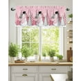 thumbnail image 2 of Pink Christmas Snowman Kitchen Valances for Windows Plaid Trees Winter Snowflake Valance Curtains&nbsp; for Kitchen /Living Room/Bedroom/ Bathroom Decor, 54"x18 " ,Rod Pocket 1 Panel,, 2 of 8
