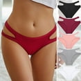 thumbnail image 4 of opolski Women Panties Hollow Out Mid Waist Solid Color Stretchy Soft Anti-septic Breathable Seamless Anti-exposure Lady Briefs Female Underpants Underwear, 4 of 8