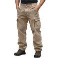 thumbnail image 3 of THDHVS Cargo Pants for Men,Men's Pants,Men Casual Corduroy Pants Solid Color with Button Pockets Khaki, 3 of 9